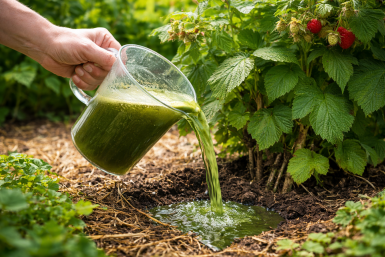 2 л в лунку под корень малине - и вместо хилых кустов прут дремучие джунгли, а ягоды слаще зефира