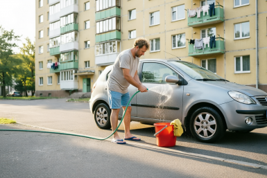 Водителей начали штрафовать за самостоятельную мойку автомобиля: от 500 до 5000 рублей — с 1 июня