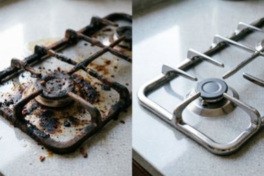Замачиваю жирные решетки в этом дешевом раствором из кухни - становятся чище, чем у новой плиты: "чернющий" нагар отвалился кусками