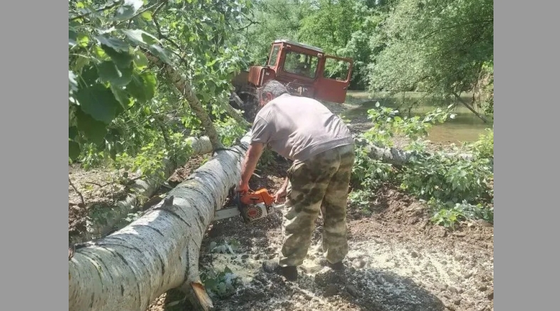 В Краснодарском крае расчищают русла рек от древесных завалов Администрация Крымского района