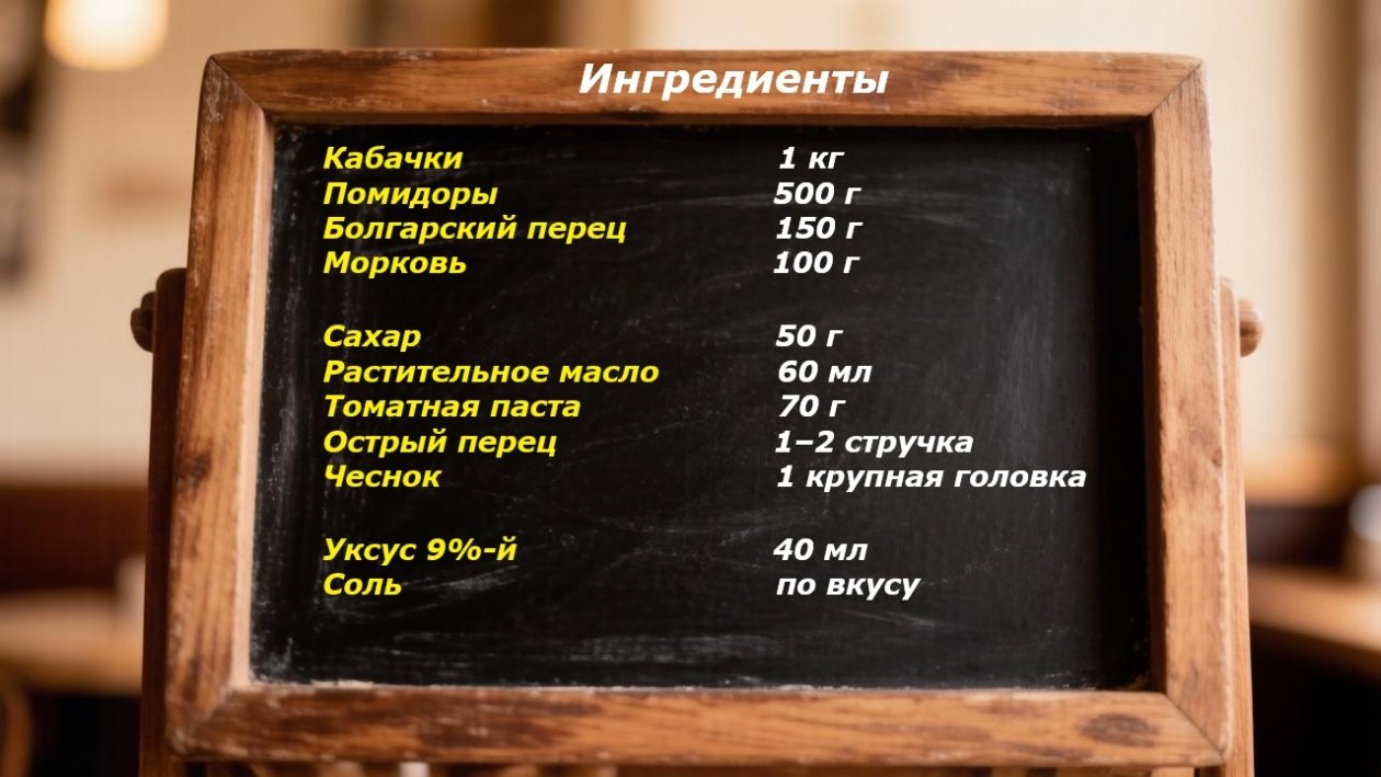 Ингредиенты